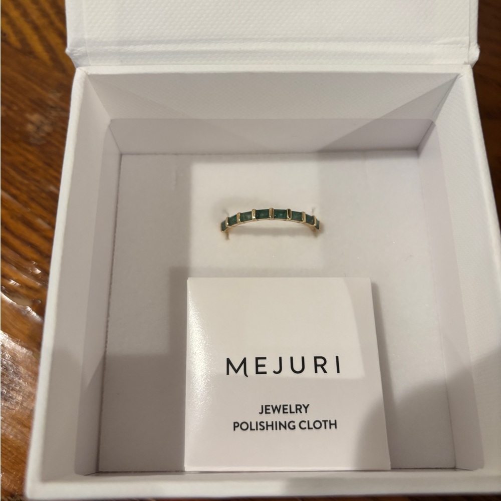 Mejuri Baguette Emerald Half Eternity Band Size 10